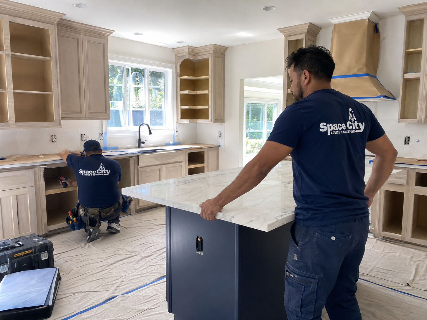 Space City crew working on a kitchen remodel